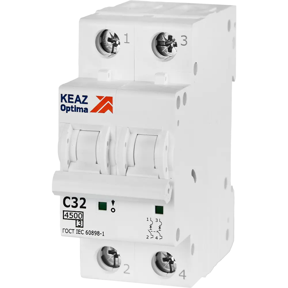 Автоматический выключатель КЭАЗ Opti Din BM63 2P 32А для надежной защиты электросети 89206656 STLM-1515141