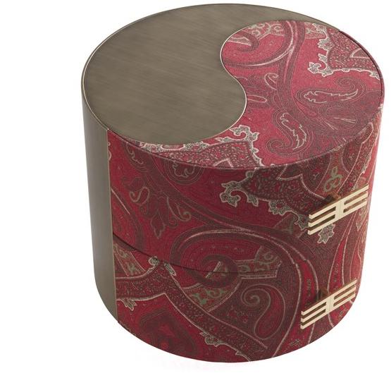 ETRO Home Interiors Тумбочка прикроватная круглая тканевая с ящиками Sharp E.sha.321.a - Вид №2