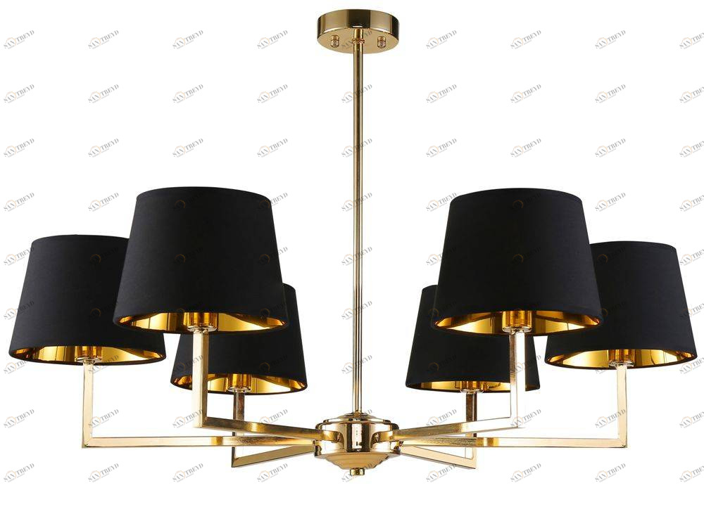 Подвесная люстра Crystal Lux Conte SP6 черная CRYSTAL LUX ДИЗАЙНЕРСКИЕ, CONTE 056884 Черный 