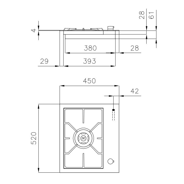 7278032 Варочная панель S4000 Domino 7278032 Fosterspa  - Вид №1