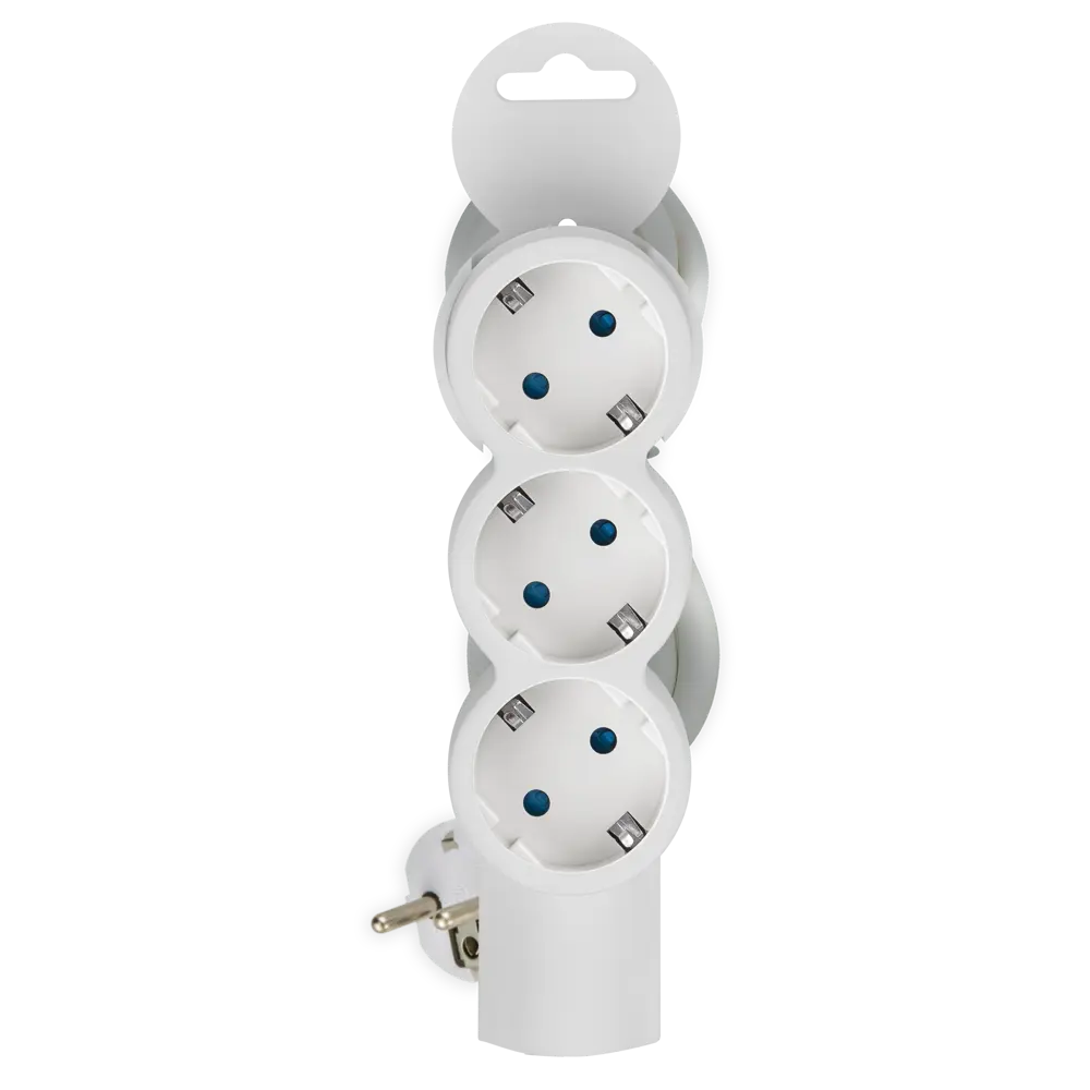 Удлинитель бытовой Duwi 32076 3 розетки с заземлением 3x1 мм 1 м цвет белый STLM-2059511