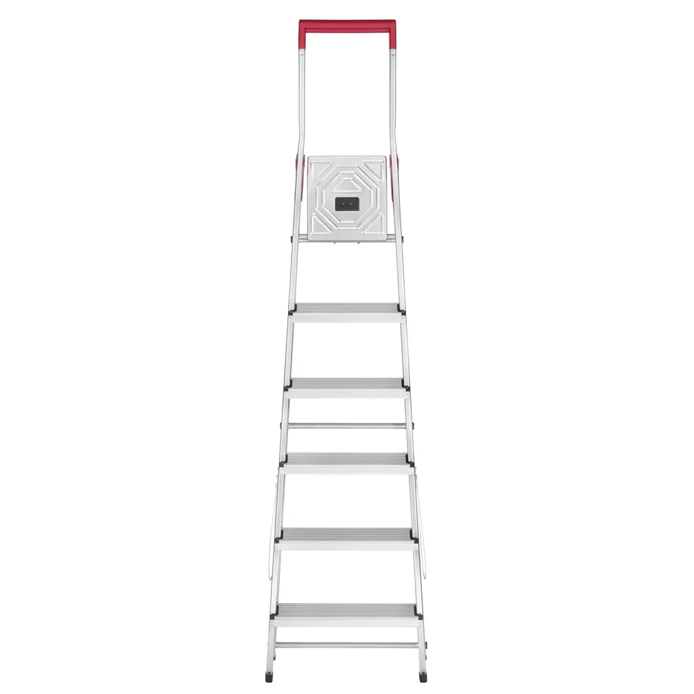 Стремянка алюминиевая с крючком Hailo 6 ступеней Santreyd STLM-2038008 - Вид №1