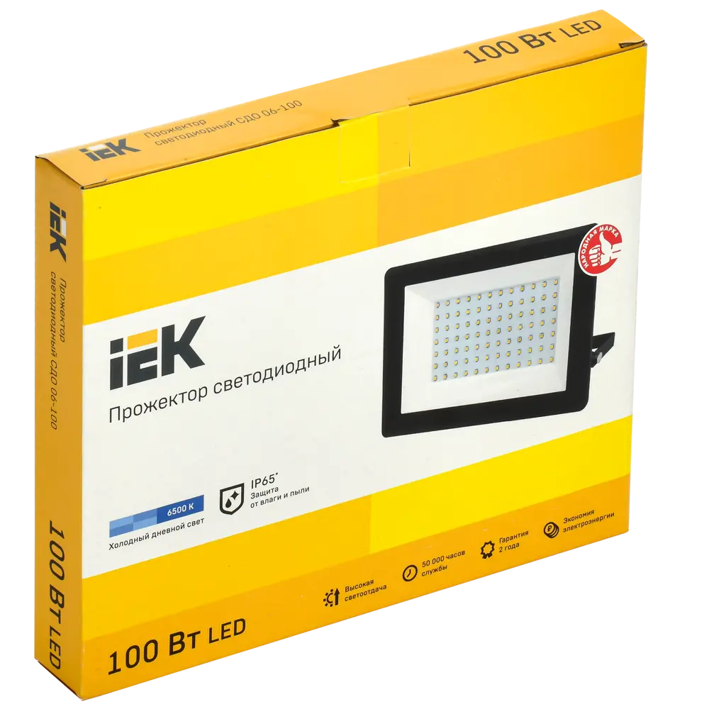 Прожектор светодиодный уличный SMD IEK СДО 06-100 100 Вт 6500K IP65 переносной, холодный белый свет STLM-2047008 - Вид №5