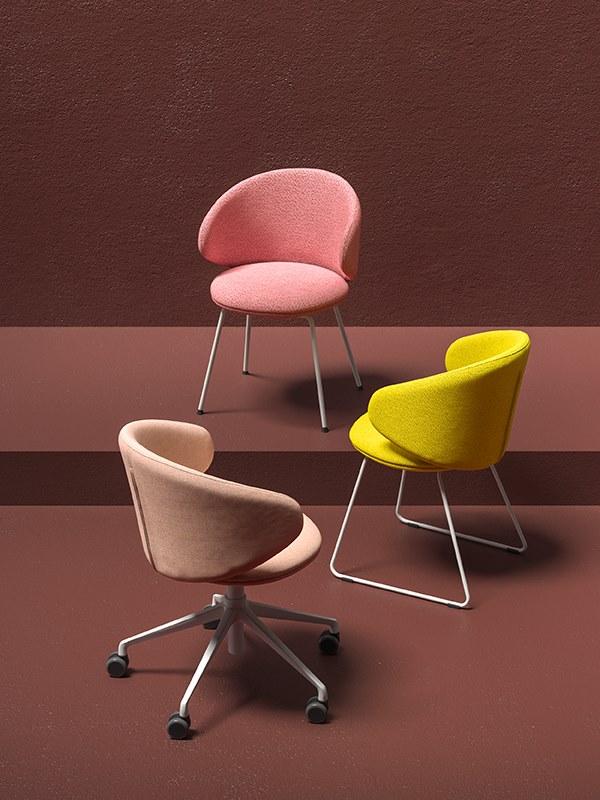 arrmet Регулируемое по высоте кресло из ткани на колесиках Belle sun-id-1452999 - Вид №1