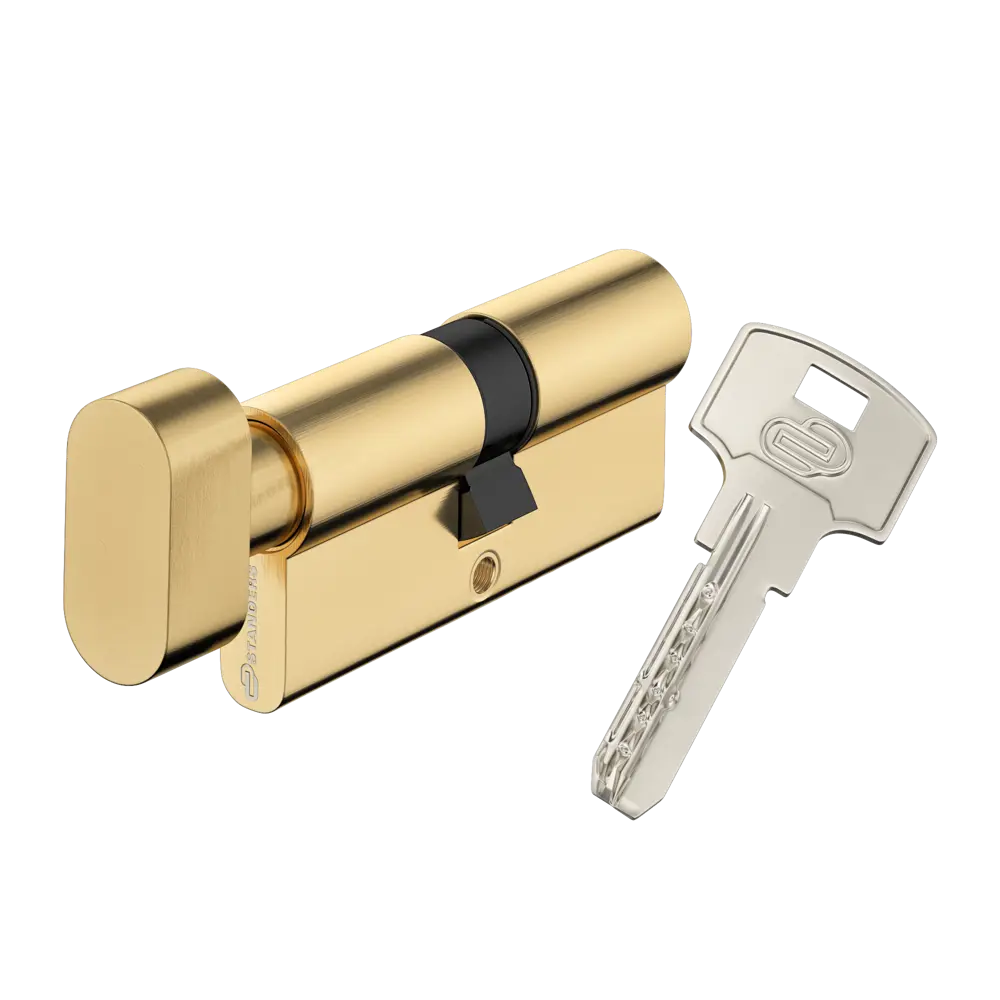 Цилиндр Standers TTAL1-3535NBGD, 35x35 мм, ключ/вертушка, цвет латунь STLM-2078621 - Вид №1