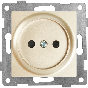 Розетка встраиваемая Gusi Electric без заземления с защитной шторкой цвет шампань