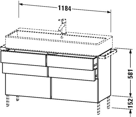 VA658907272 Vero Air Тумбочка напольная Дуб брашированный, натуральный шпон Duravit - Вид №1