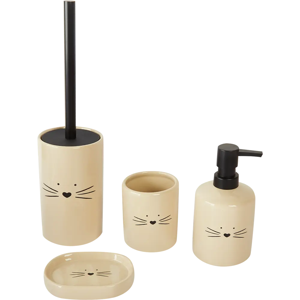 Стакан для зубных щеток Vidage Барсик керамика цвет бежевый STLM-2137722 - Вид №2