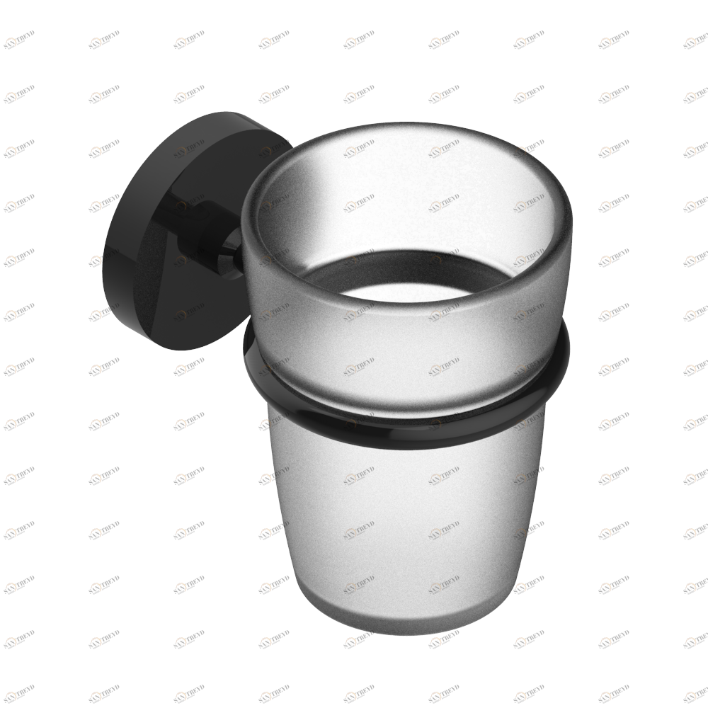 A33-536 Стакан настенный для зубных щёток Thg-paris Bambou с чёрным хрусталём Покрытие PVD бронза A33-536 CAT.F