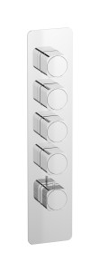 External part of thermostatic 4 ways, square plate, vertical, Coral handle WE ARE IB eua416ccneo_2 Chrome Aqua