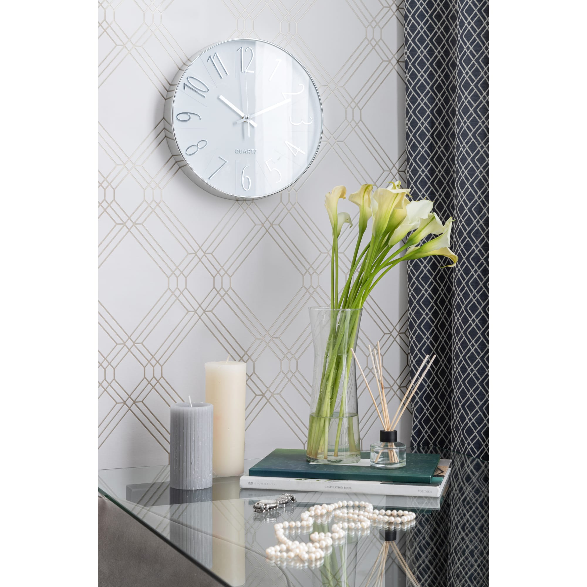 82481033 Часы настенные «Белый агат» 30 см Santreyd  - Вид №4