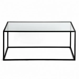 Журнальный столик стеклянный с черными ножками 80 см Darmian into black INTELLIGENT DESIGN  260830 Прозрачный;черный