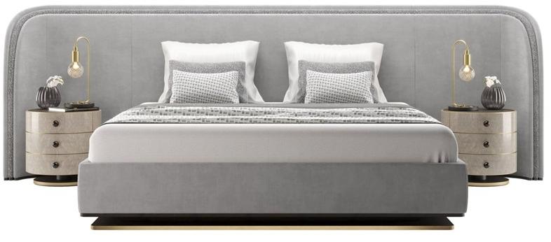 FRATO Кровать king size из бархата с мягким изголовьем  Ffu010011aad  - Вид №1