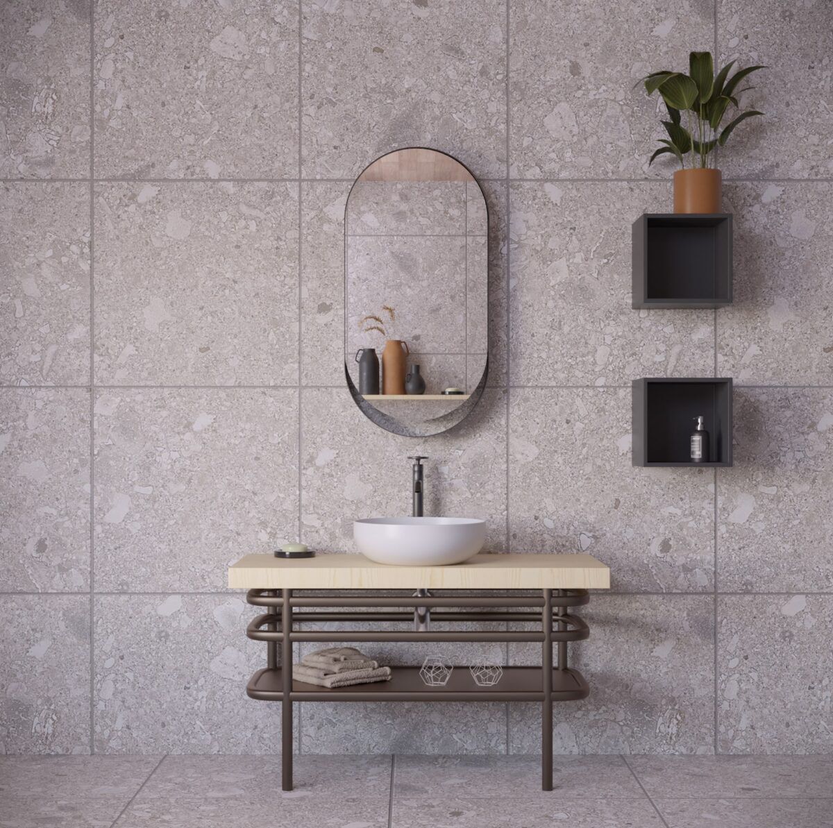 Овальное зеркало с настенным контейнером DDL TAMAGO CONTENITORE ARCH-00133132