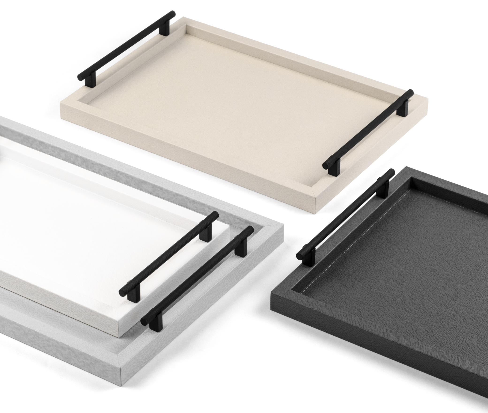 Дафне Поднос - 45X32 см / металл-финиш_сатин-латунь / дюнная кожа_кремовый Pinetti G5.1901.027.027 - Вид №4