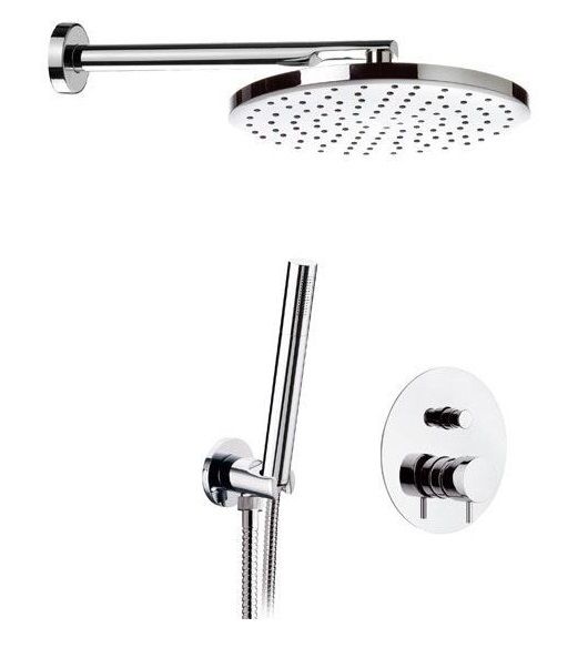 TX615ZO-CR Daniel Tokyo, душ. комплект: верхний душ с кронштейном, встройка, руч. душ с держ., шланг, цвет хром Santreyd