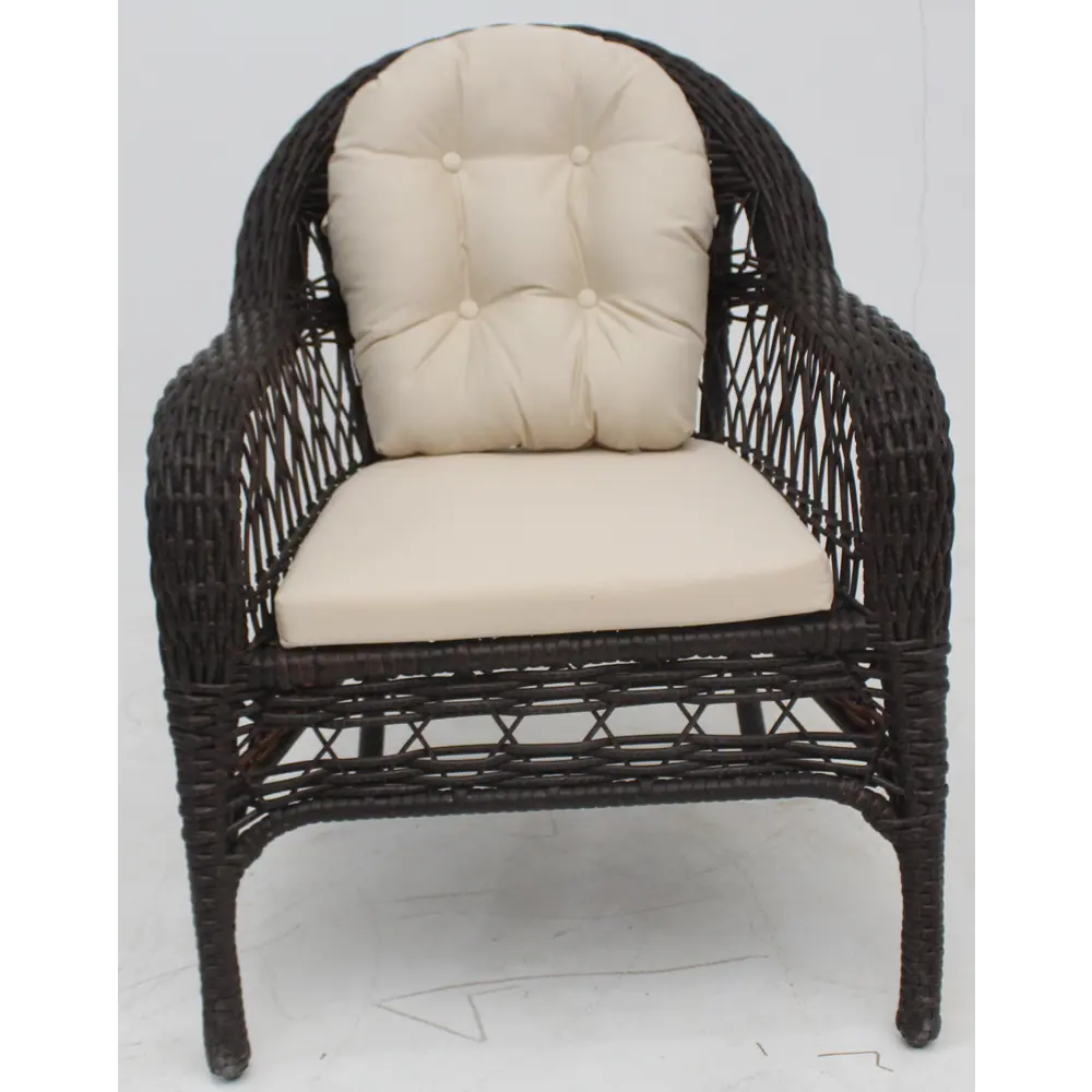 Садовое кресло с подушкой Viktoria65x65x120 см искусственный ротанг коричневый Santreyd STLM-2095553 - Вид №1