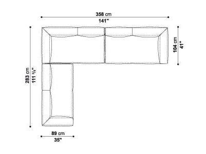 Кожаный угловой диван B&B Italia Michel ARCH-00098797 - Вид №4