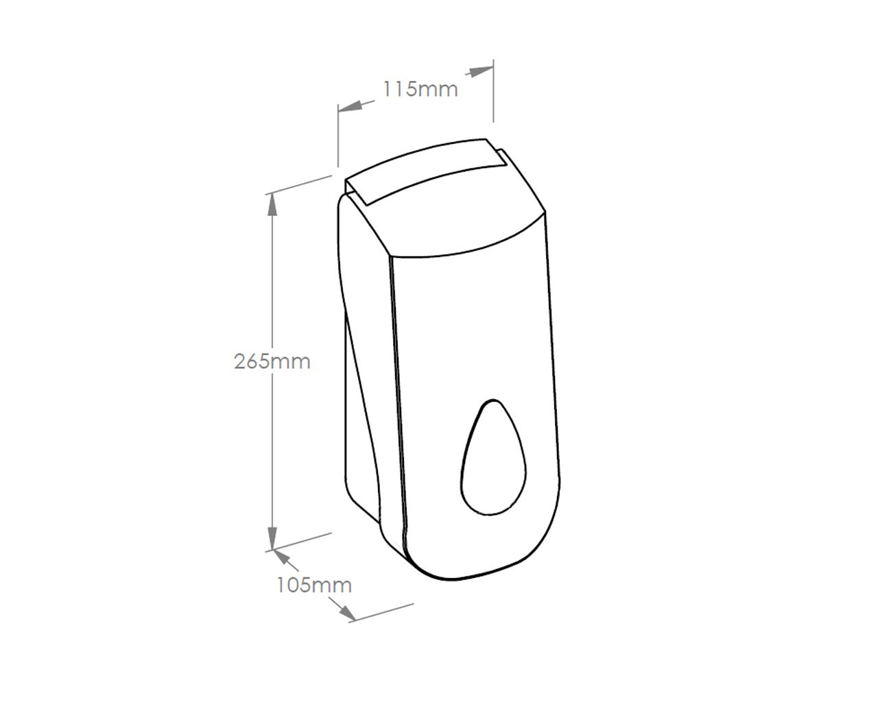 DTN201 Дозатор пенного мыла TOP MAXI на 700 г одноразовых блоков, АБС-пластик, белый, синее окошко Merida  - Вид №1