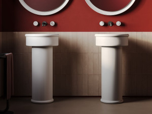 Керамическая отдельно стоящая круглая раковина