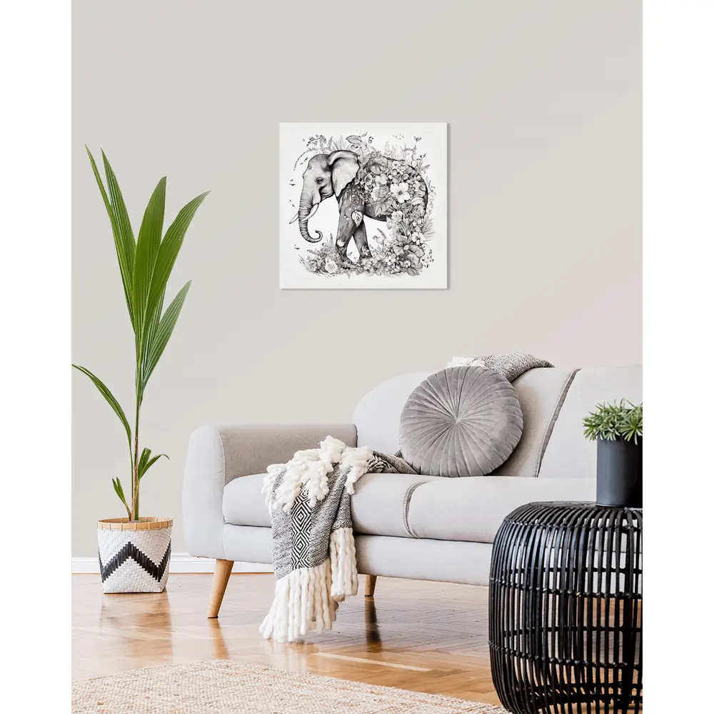 Картина на холсте Канвас 30x30 см цвет черно-белый 89345444 STLM-2175670 Santreyd  - Вид №2