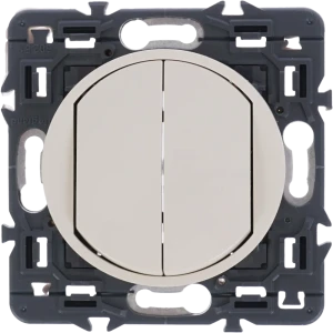 Переключатель встраиваемый Legrand Celiane 2 клавиши, цвет бежевый