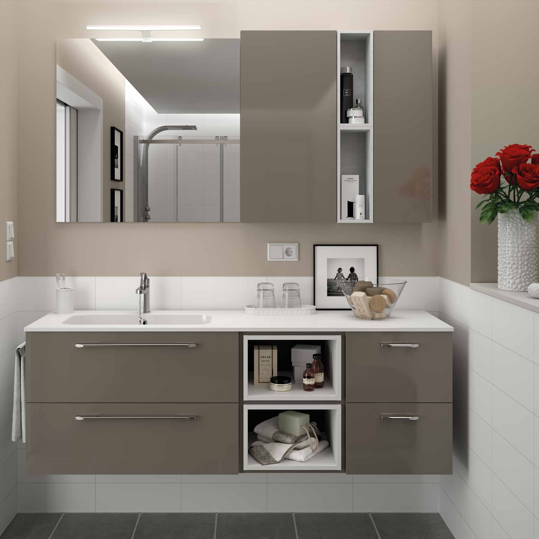 24334 SALGAR Раковина SOFIA 1605 Тумба для хранения справа MINERALMARMO 1605 x 15 x 460 мм - Вид №2