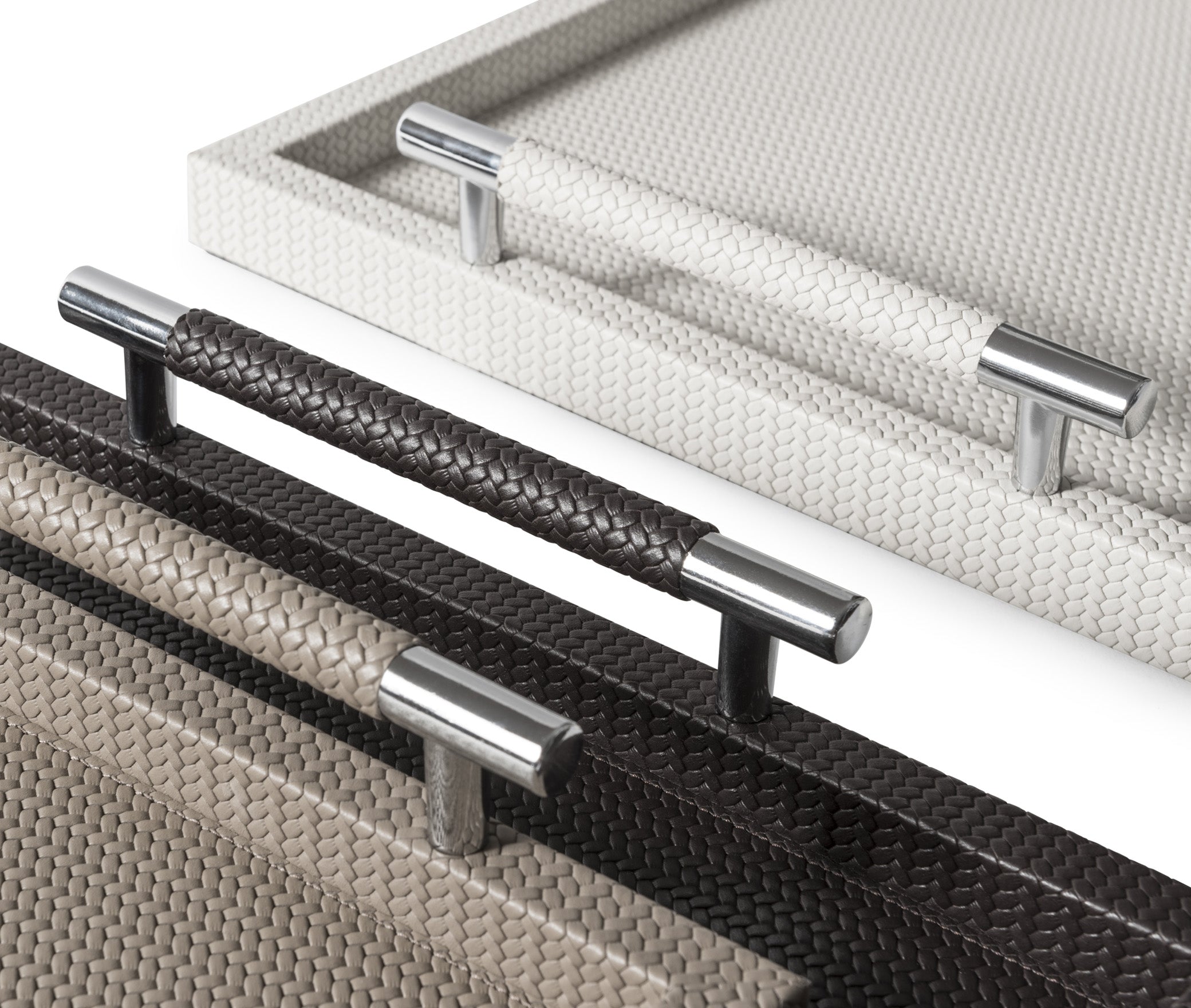 Поднос Дедало - 40X57,5 см/металл-хром/тканая кожа_темно-серый Pinetti 00.1113.061.055 - Вид №3