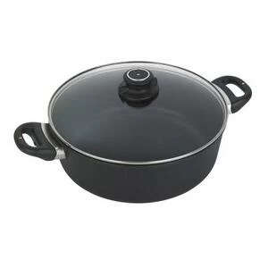 Сотейник индукционный Swiss Diamond со стеклянной крышкой, глубокий, две ручки, Ø28 см