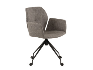 Тканевый поворотный стул с колесами