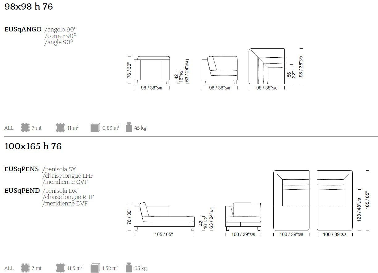Секционный диван из кожи и ткани Borzalino статус-кво ARCH-00079190 - Вид №11