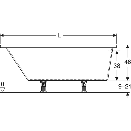 657350000 Асимметричная ванна Geberit Renova Geberit  - Вид №3