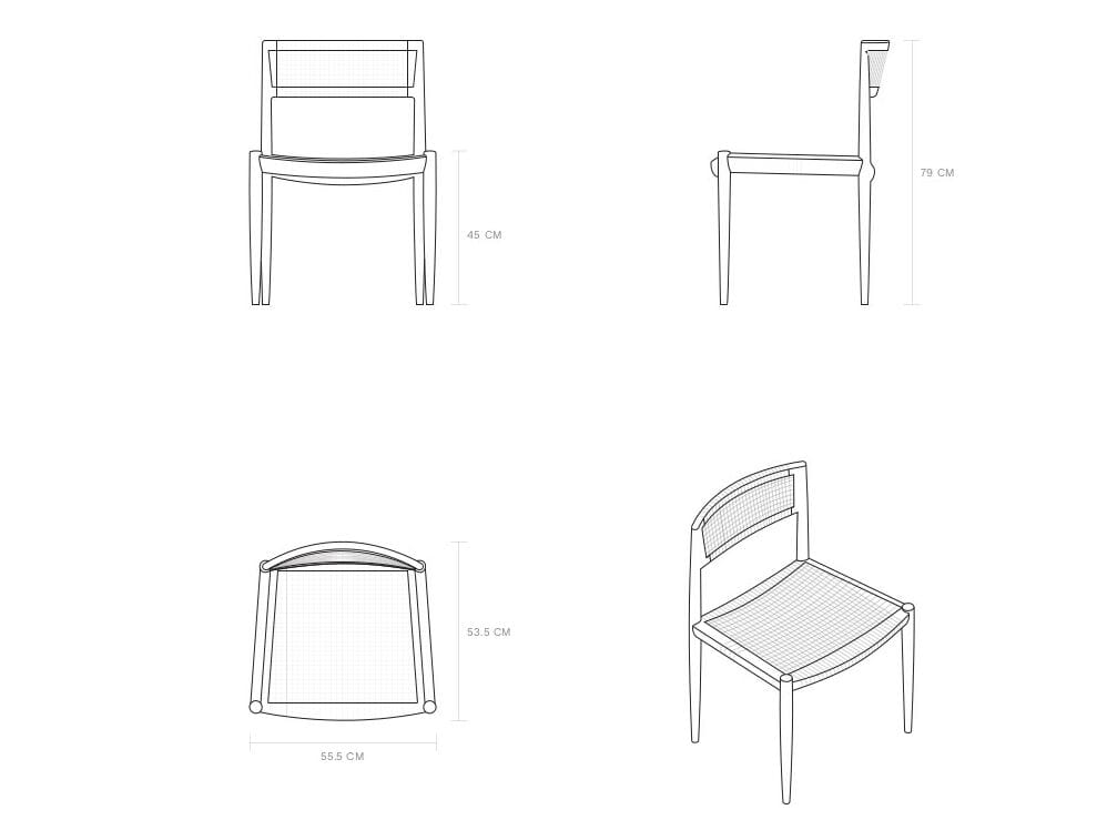Стул из тикового дерева без подлокотников Phantom Hands Tangāli ARCH-00108477 - Вид №4