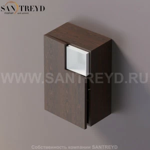 FLAT V Подвесной шкаф с мыльницей с петлями слева. Отделка: коричневый дуб. AFXMO238042RURU