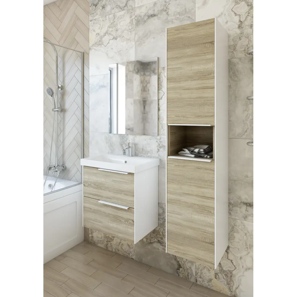 Пенал подвесной Барселона 36 2 полки ЛДСП цвет дуб сонома Santreyd STLM-2163972 - Вид №4