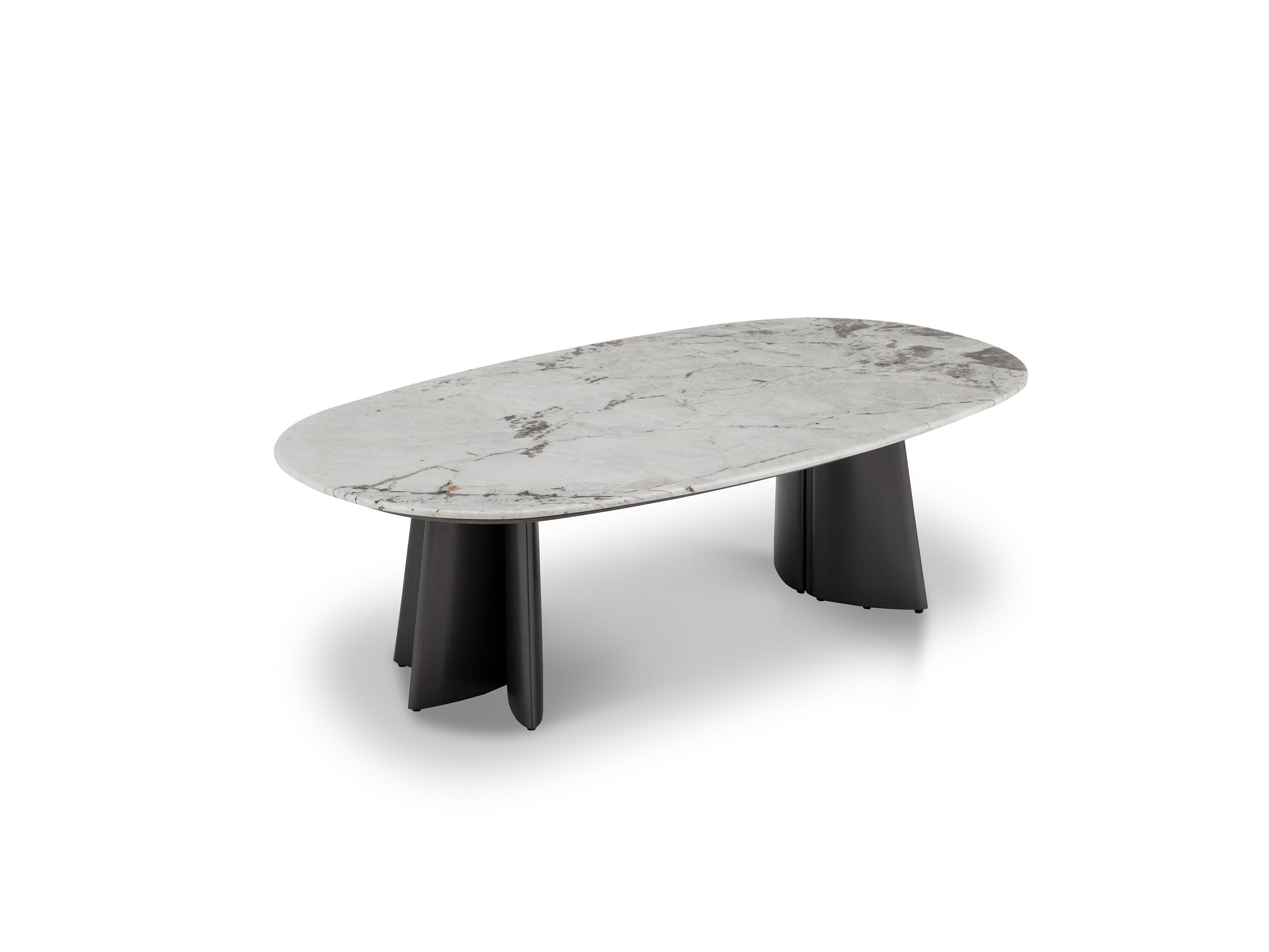 Низкий овальный журнальный столик из мрамора и нержавеющей стали CAMPO DE' FIORI ASCT649 ARCH-00070418 - Вид №2