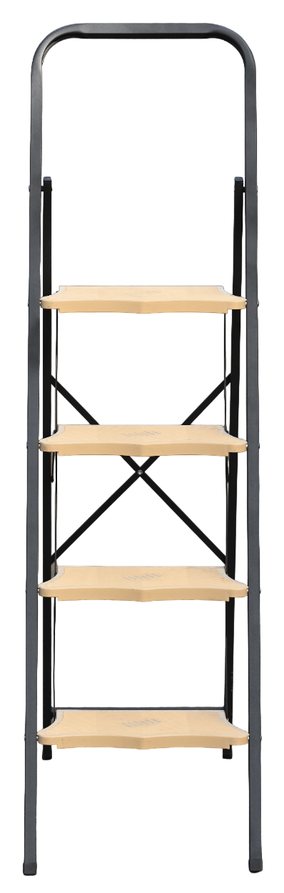 Стремянка MK804P стальная 4 ступени Алюмет односторонняя с широкими пластиковыми ступенями ALUMET МК804P - Вид №3