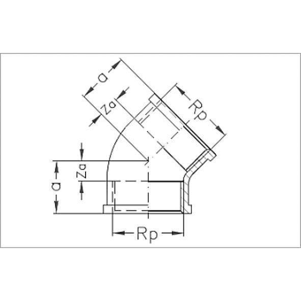 1312038 SANHA 3120 PURAFIT угол 45° ВР-ВР 3/8 мм  - Вид №1