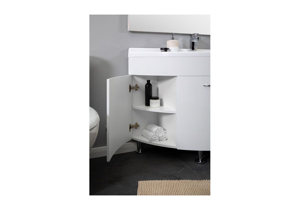 Тумба с раковиной Aquanet Корнер 89 R белый (закрытая) 0015882500158989 - Вид №6