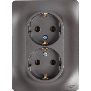 SYSTEME ELECTRIC Glossa - Двойная розетка для скрытого монтажа в цвете графит 84693603