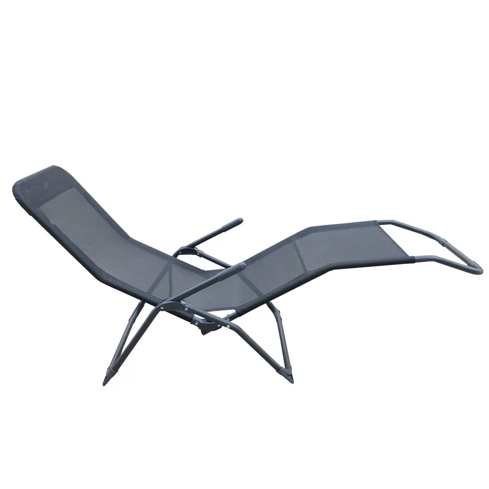 Шезлонг складной Naterial Fiesta 142x60x99 см сталь/ текстилен черный Santreyd STLM-2109425 - Вид №11