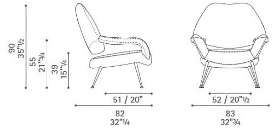 Poltrona Frau Кресло из ткани с подлокотниками La collezione - divani e poltrone sun-id-1359851 - Вид №4