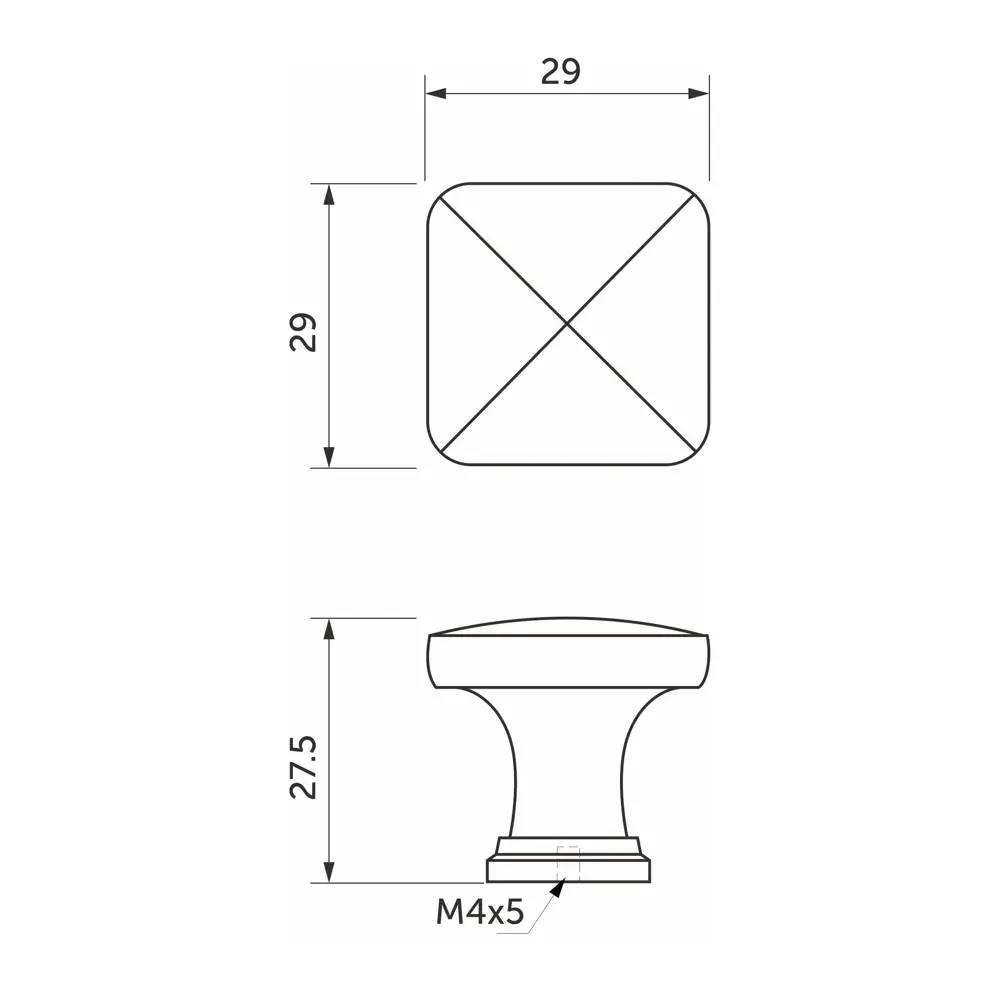 Мебельная ручка-кнопка KONSENSA Тея 2.9x2.75x2.9 мм золотая STLM-2064754 - Вид №5