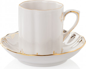 10617380 Мануфактуры Гарднеръ в Вербилках Чашка с блюдцем 100 № 11 "Сувенирная" Фарфор, Керамика