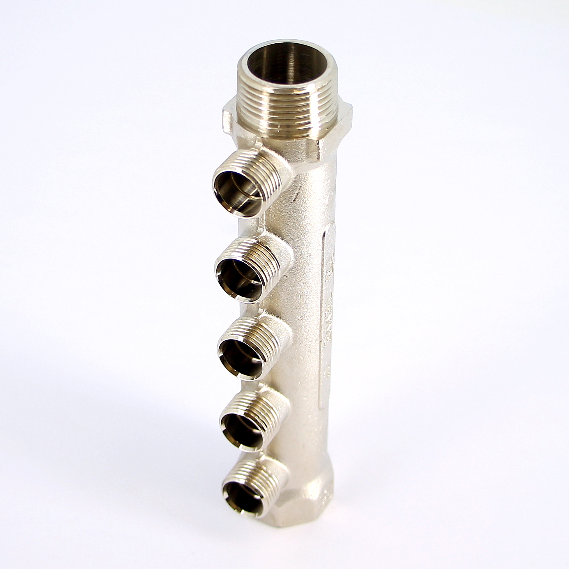 Коллектор НВ 1" никелированный TIEMME 5 выходов 1/2"Н 36мм 1910049