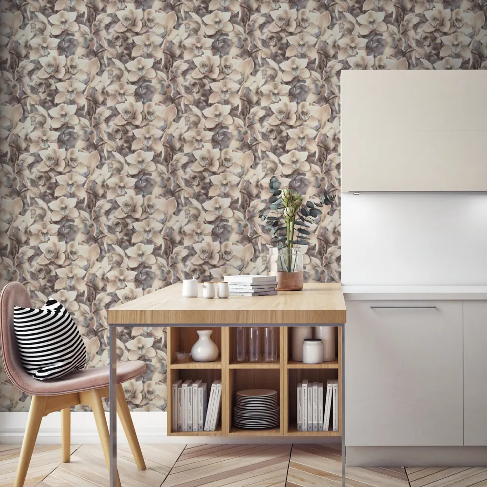 Обои флизелиновые Simple Orchidea бежевые 1.06 м SP71836-26 Santreyd STLM-2173558 - Вид №2