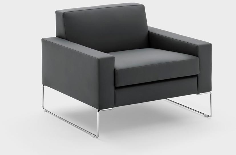 Viganò Кожаное кресло с салазками и подлокотниками Cubiko sun-id-1347407 - Вид №1