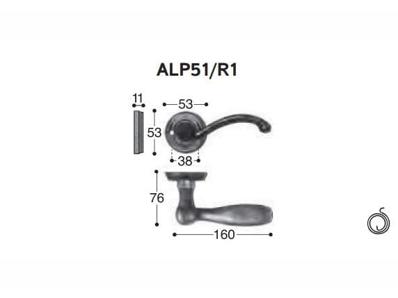 Бронзовая ручка на розетке GIARA ART DESIGN-BRONZE волна ARCH-00025498 - Вид №15