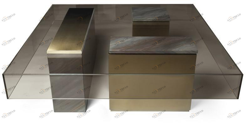 Visionnaire Низкий стеклянный журнальный столик для гостиной Marty sun-id-1463353