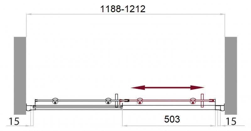 Душевая дверь в нишу BelBagno UNO-195-BF-1-120-C-Cr - Вид №4